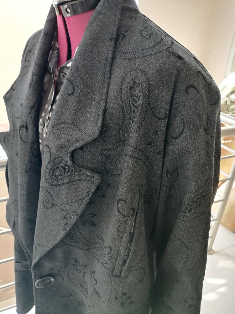 Ladies Charcoal Drop Notch Shawl Collar - Image 2